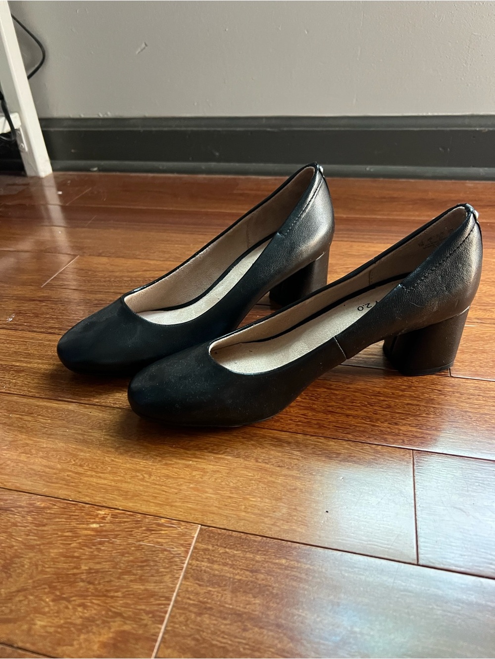 Black Leather Heel
